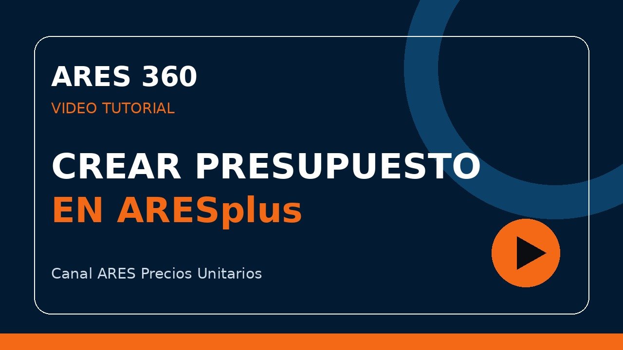 Tutorial: Crear presupuesto en ARESplus